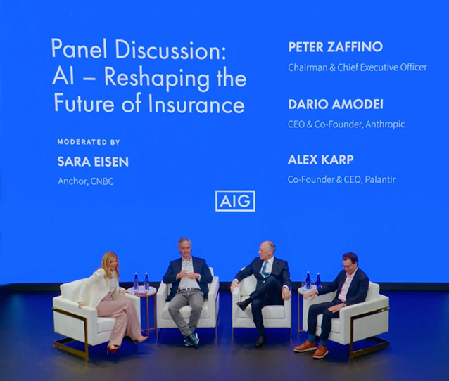 Peter Zaffino discusses AI with Alex Karp and Dario Amodei