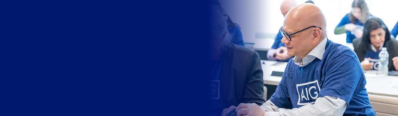 AIG colleagues at a volunteer event