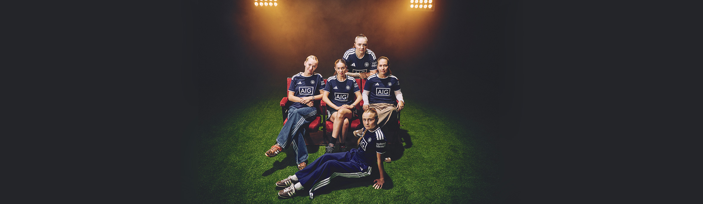 Group of five female SCFC players